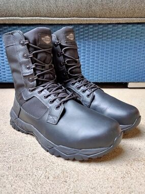 Merrell 8" Tactical Boots Waterproof Black Leather MQC Patrol Mens 10.5W Wide